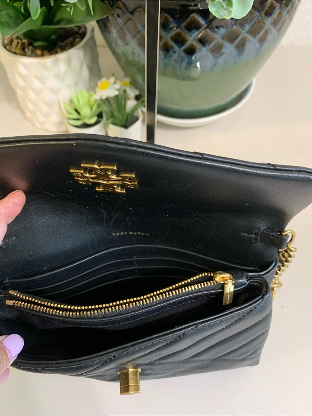 Tory Burch compact quilted